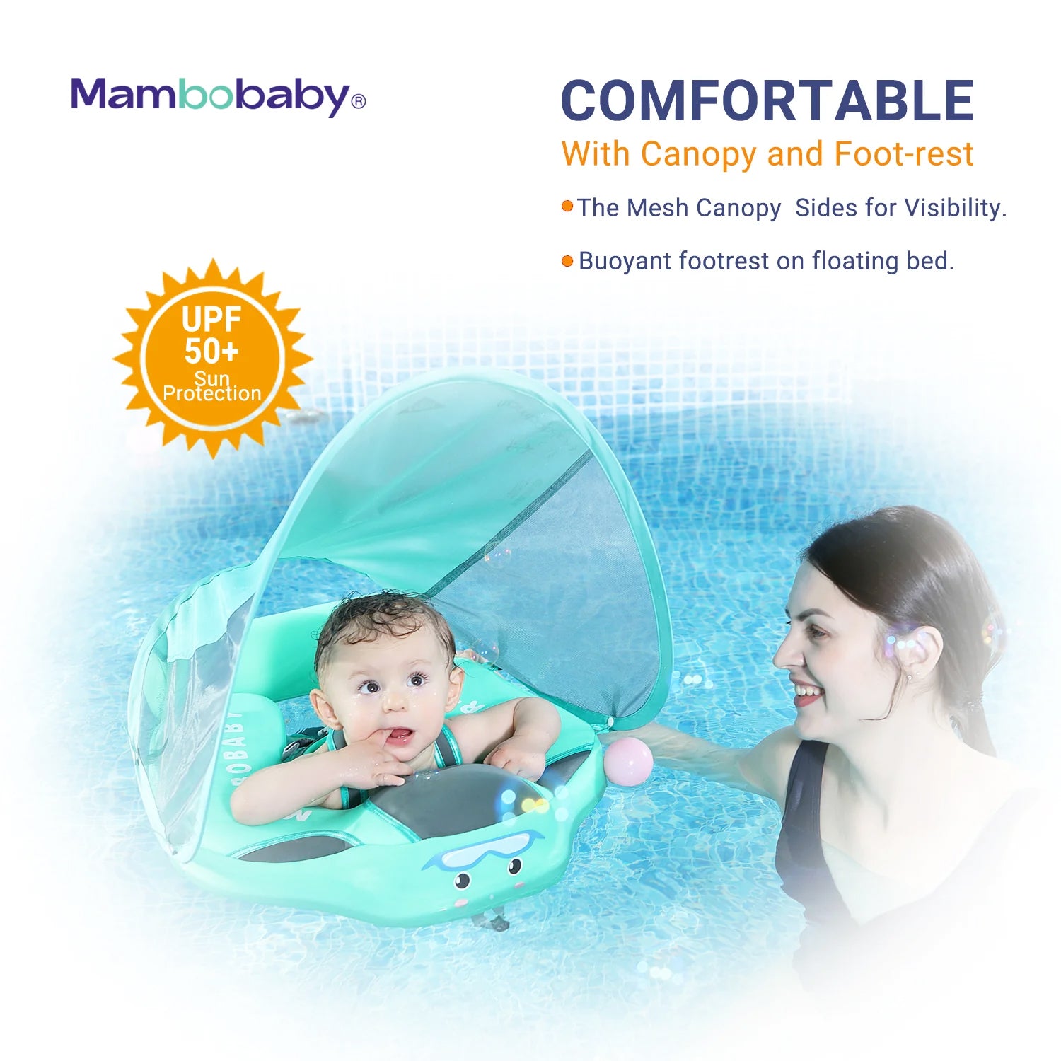 Mambobaby Air-Free Deluxe Chest Float with Flat Canopy
