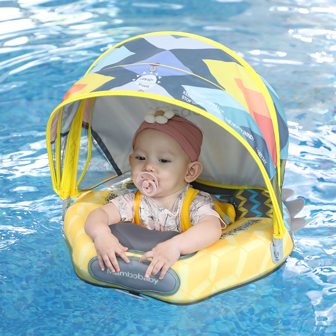 Mambobaby Air-Free Colorful Fish Chest Float with 3D Canopy